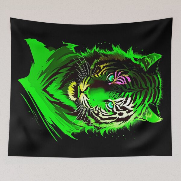 Item preview, Green Tiger Starlight Art designed and sold by MindWave THC.