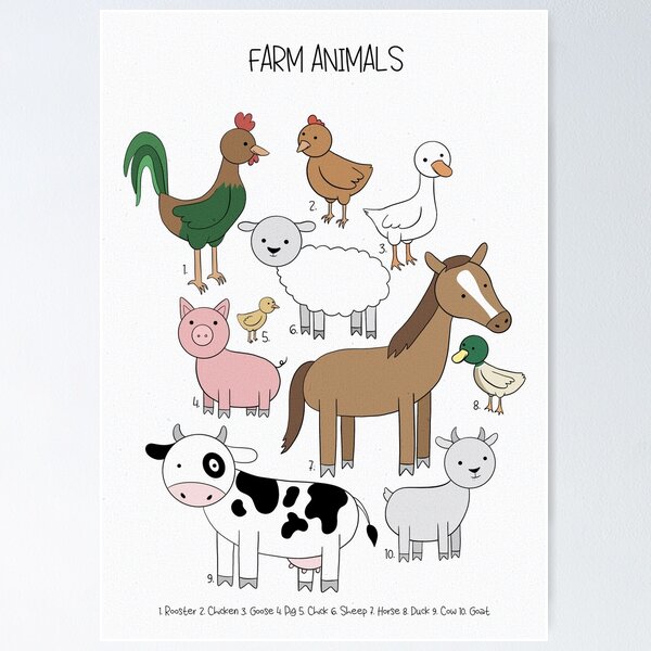 Item preview, Farm Animals Nursery Print  designed and sold by Sasha Stasiuk.