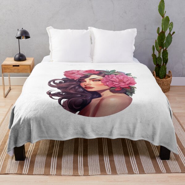 Item preview, Beauty long hair woman with flowers designed and sold by SmileshareShop.