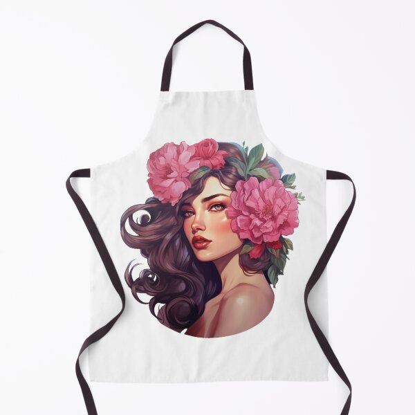Item preview, Beauty long hair woman with flowers designed and sold by SmileshareShop.