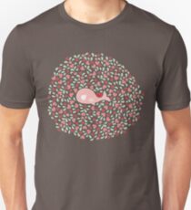 Whimsical Pink Pregnant Mommy Whale With Baby Unisex T-Shirt
