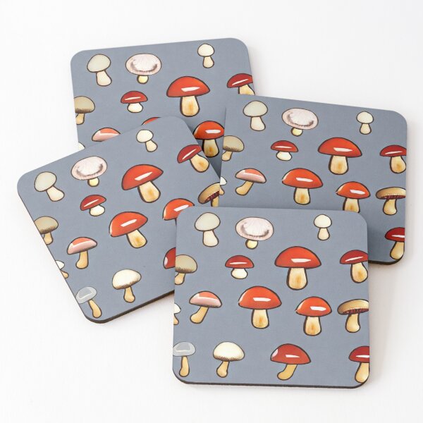 Item preview, Red cap murshrooms grey backround designed and sold by melridger.
