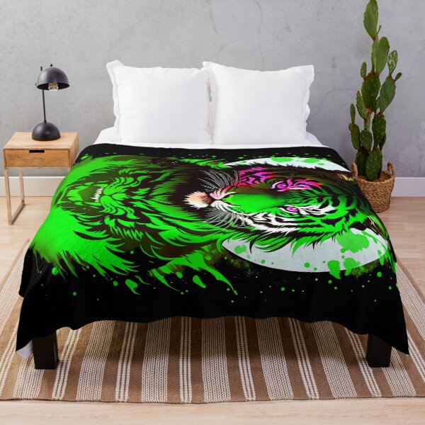 Artikelvorschau, Grüner Tiger-Vollmond-Kunst entworfen und verkauft von MindWave THC.