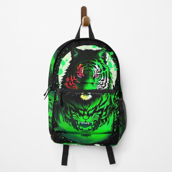 Artikelvorschau, Neongrüner Tiger-Vollmond-Kunst entworfen und verkauft von MindWave THC.