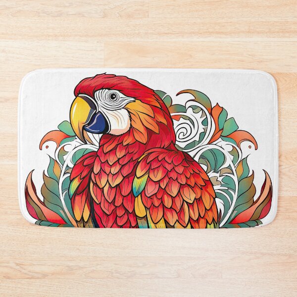 Item preview, Scarlet macaw with a colorful pattern in the style of organic art nouveau designed and sold by Adriano Carrideo.