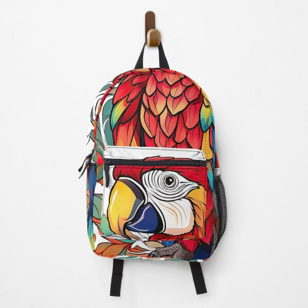 Item preview, Scarlet macaw with a colorful pattern in the style of organic art nouveau designed and sold by Adriano Carrideo.