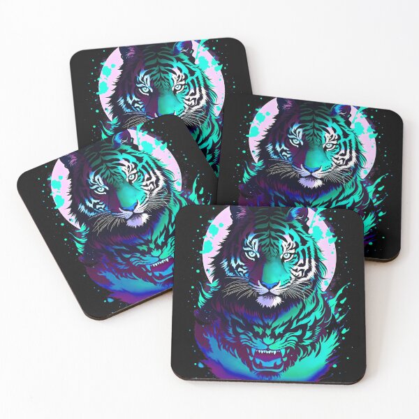 Artikelvorschau, Winter-Tiger-Vollmond-Kunst entworfen und verkauft von MindWave THC.