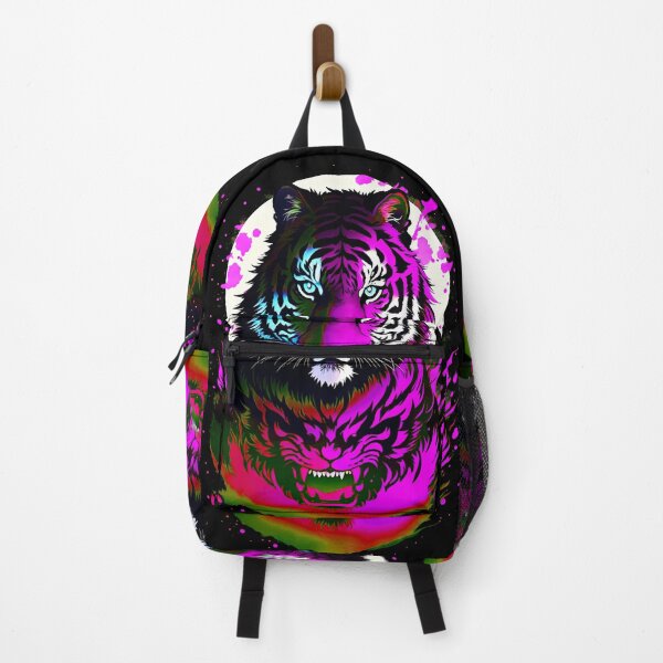 Artikelvorschau, Rosa Tiger-Vollmond-Kunst entworfen und verkauft von MindWave THC.