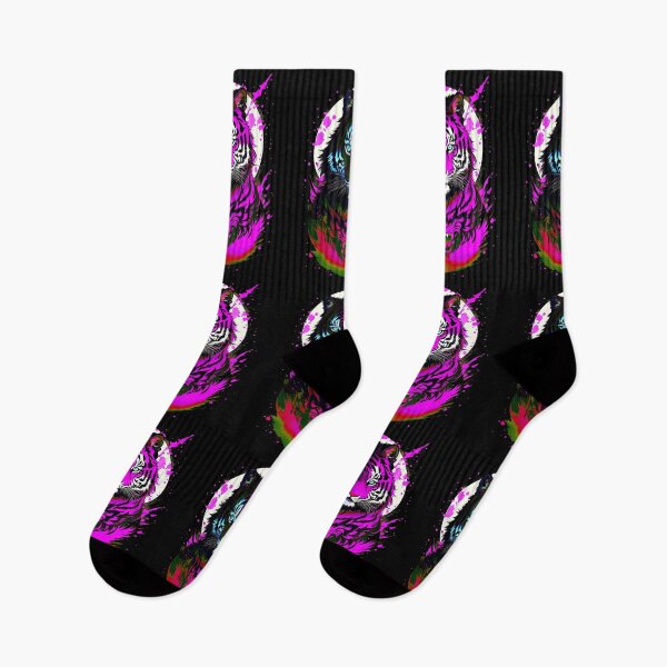 Artikelvorschau, Rosa Tiger-Vollmond-Kunst entworfen und verkauft von MindWave THC.