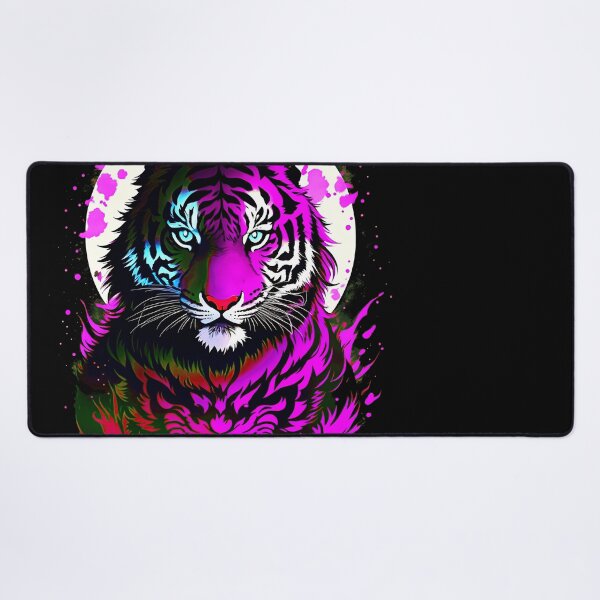 Artikelvorschau, Rosa Tiger-Vollmond-Kunst entworfen und verkauft von MindWave THC.