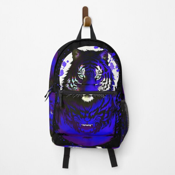 Artikelvorschau, Dunkelblauer Tiger-Vollmond-Kunst entworfen und verkauft von MindWave THC.