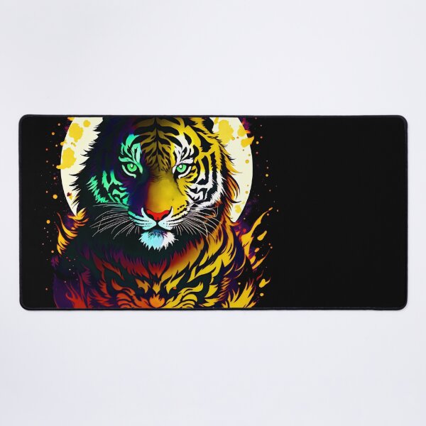 Artikelvorschau, Orangefarbener Tiger-Vollmond-Kunst entworfen und verkauft von MindWave THC.