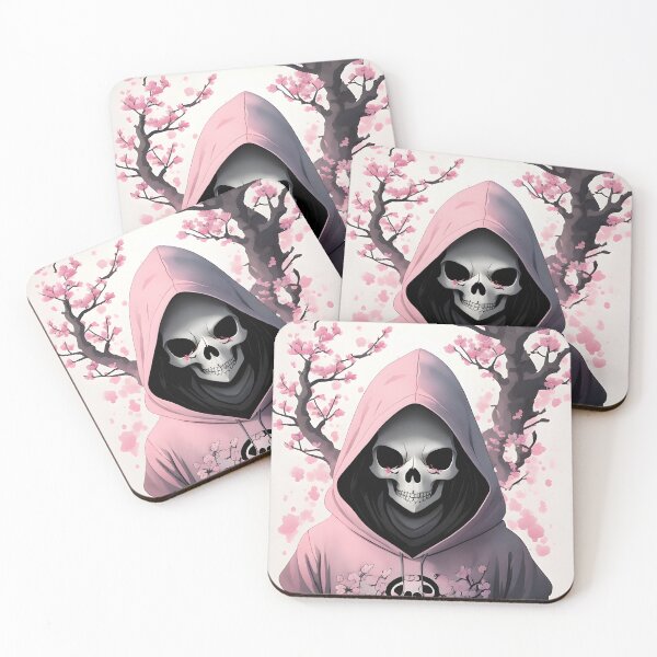 Item preview, Creepy Cute Grim Reaper Japanese Style with Cherry Blossom Tree designed and sold by EddieBalevo.