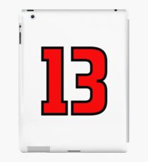 Red, Black Outline Number 13 iPad Case/Skin