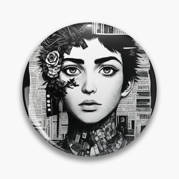 Item preview, Cyberpunk Girl Newspaper and Magazines Collage  designed and sold by EddieBalevo.