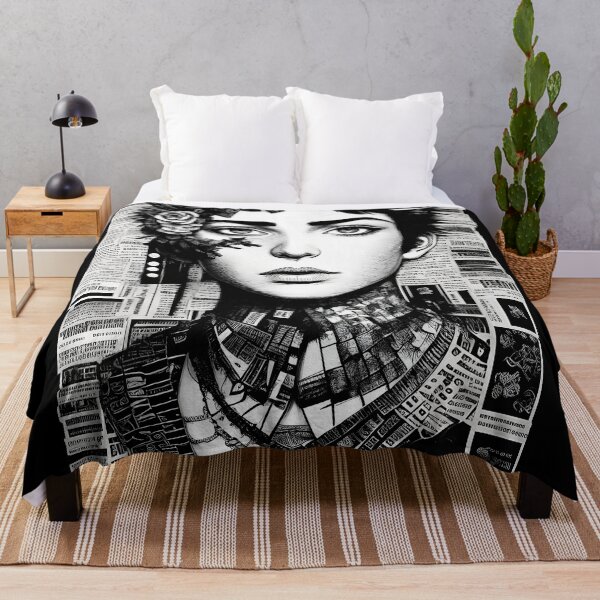 Item preview, Cyberpunk Girl Newspaper and Magazines Collage designed and sold by EddieBalevo.