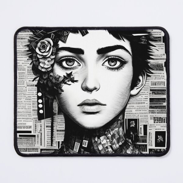 Item preview, Cyberpunk Girl Newspaper and Magazines Collage designed and sold by EddieBalevo.