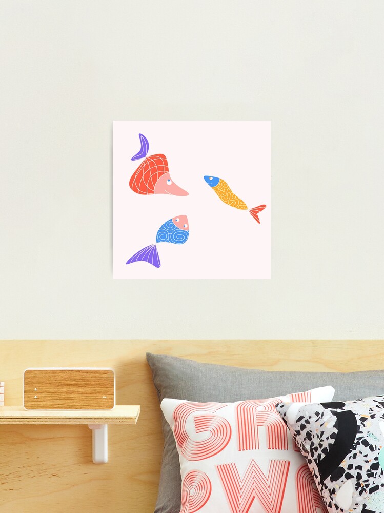 Cute Colorful Aquarium Fish Doodle. Funny Kids Naive Abstract