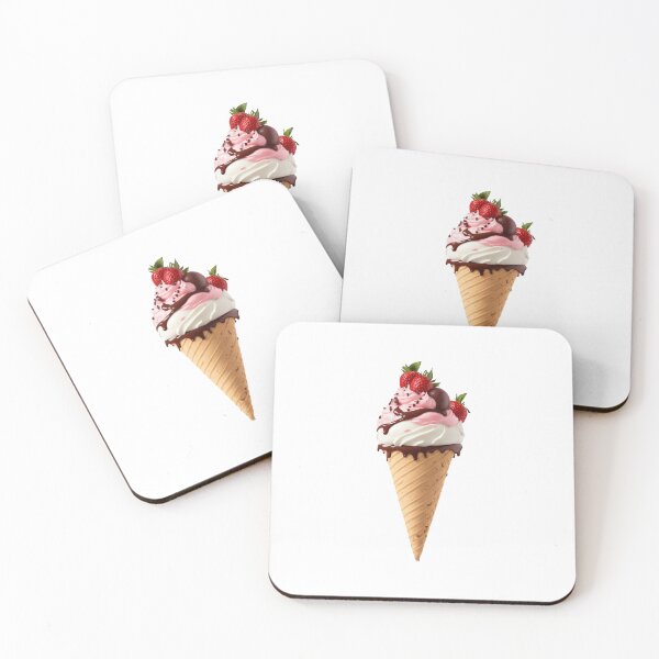 Item preview, Strawberry vanilla chocolate icecream cone gelato dessert cornet designed and sold by w1ckerman.