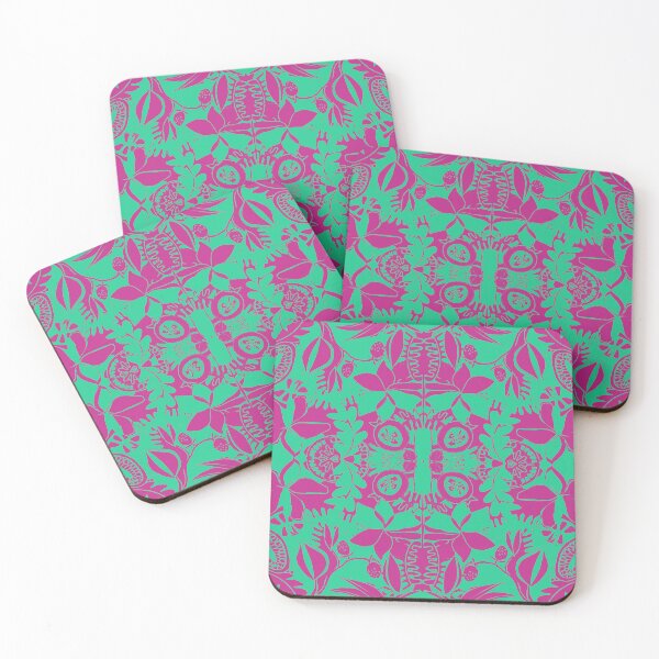 Item preview, Vintage block print - green and purple designed and sold by KEROMERO.
