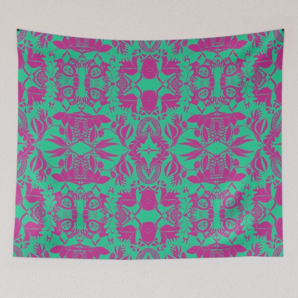 Item preview, Vintage block print - green and purple designed and sold by KEROMERO.