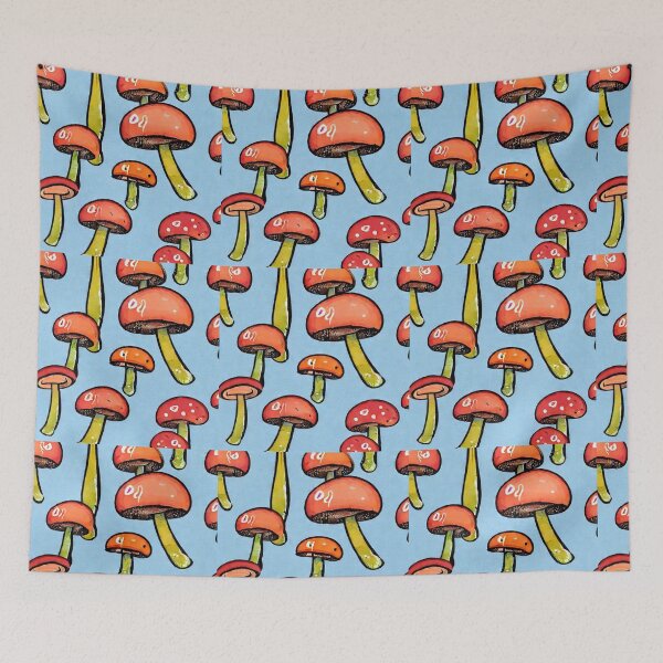 Item preview, Cartoon red capped mushrooms designed and sold by melridger.
