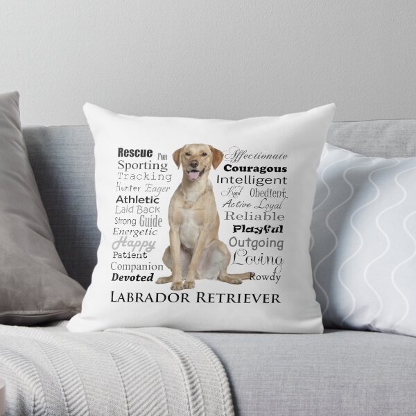 Yellow Lab Traits Throw Pillow