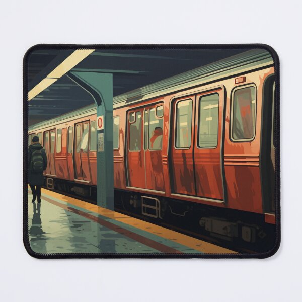 Item preview, A subway car with a person next to it designed and sold by isBotStore.