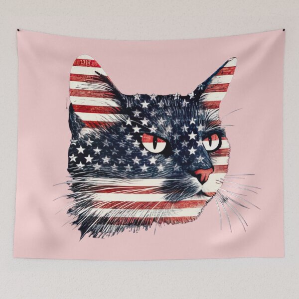 Item preview, "Purrfectly Patriotic: Cat Therian USA Flag Design for Feline Lovers and American Enthusiasts" designed and sold by RvinJo8.
