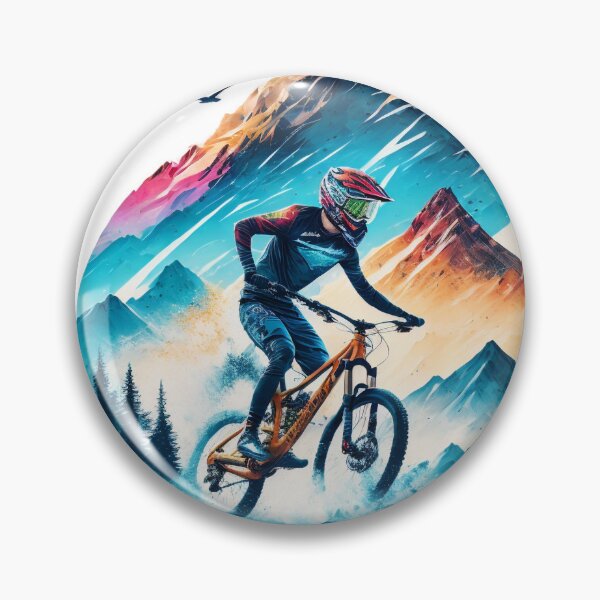 Item preview, mountain biking scene in a splash art style designed and sold by jboteroc2023.