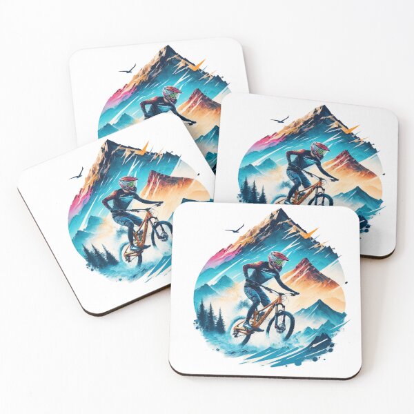 Item preview, mountain biking scene in a splash art style designed and sold by jboteroc2023.