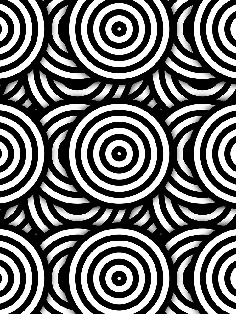 Retro Black White Circles Op Art by artsandsoul