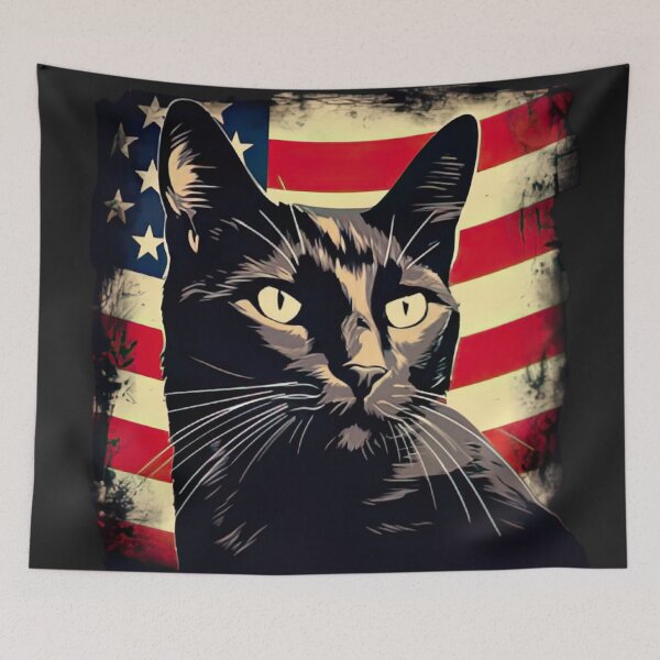 Item preview, "Proudly Feline: Cat Therian USA Flag Design Celebrating Cat Lovers and American Spirit"Enthusiasts" designed and sold by RvinJo8.
