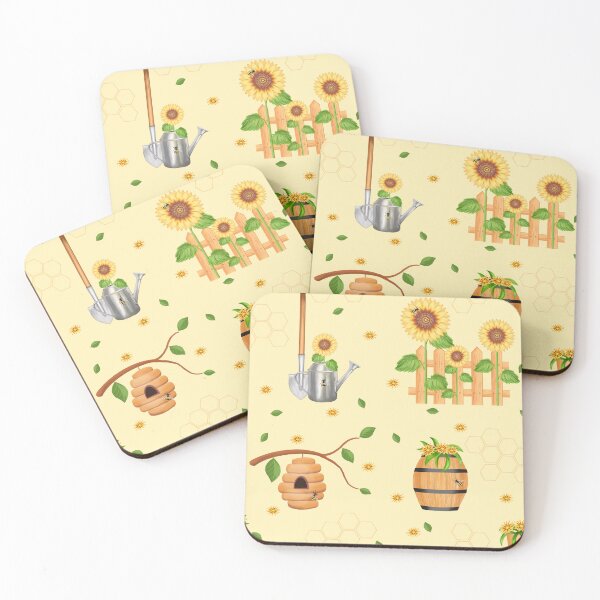 Item preview, Bees, sunflowers, chamomile designed and sold by TalkingWallsGe.