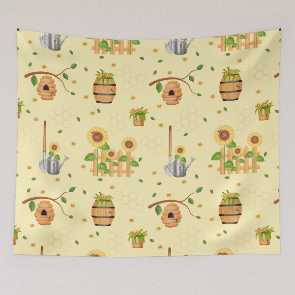 Item preview, Bees, sunflowers, chamomile designed and sold by TalkingWallsGe.