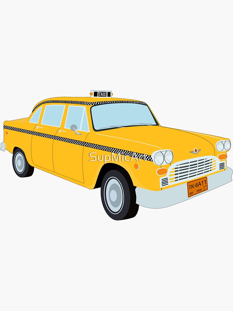 Autocollant porte New York taxi jaune - TenStickers