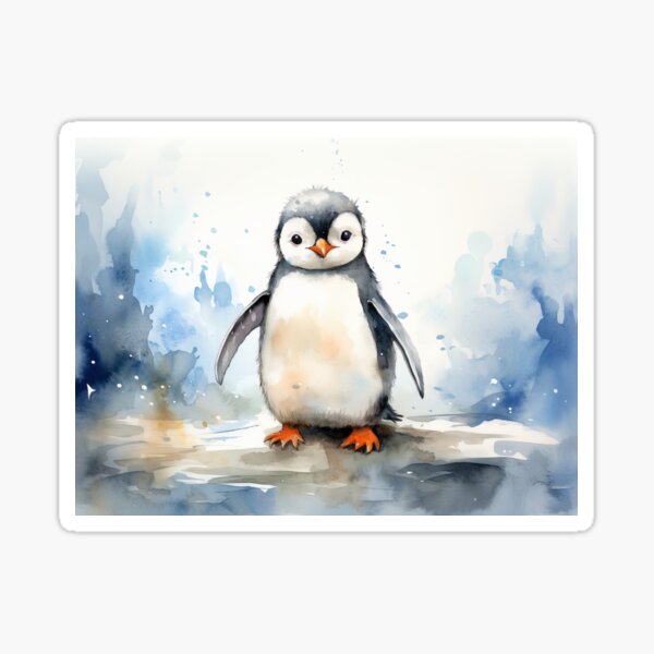 Aperçu de l'œuvre Pingouin aquarelle créée et vendue par IdeasCabin.