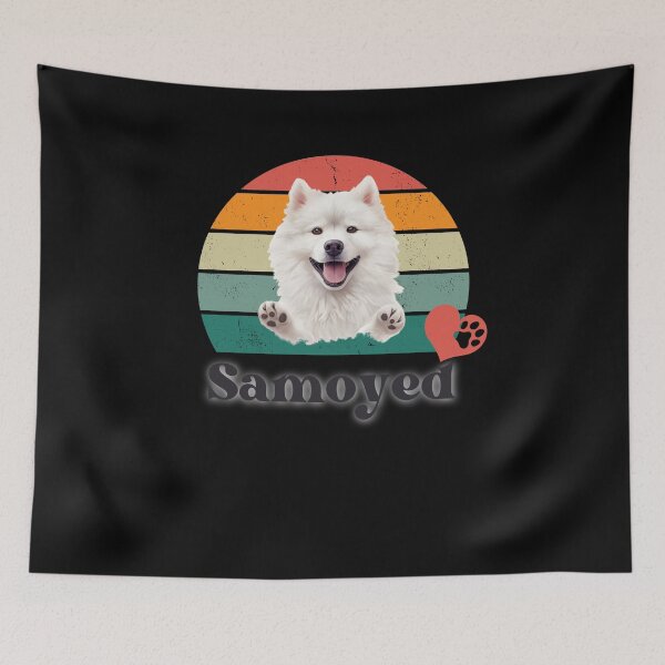 Item preview, Samoyed retro sunset, perfect for anyone that loves samoyed dogs designed and sold by Vindbult.