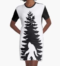 Hiding Bigfoot Graphic T-Shirt Dress