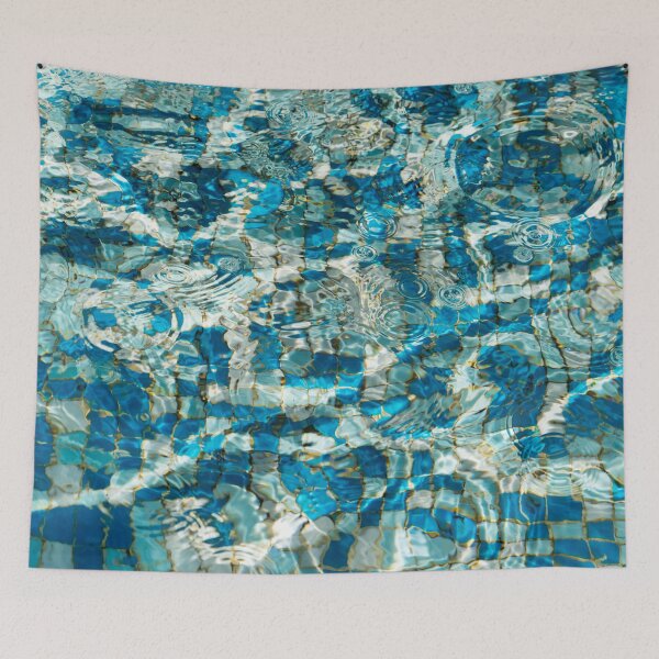Item preview, Mesmerizing Abstract Fluidity in Turquoise Aquamarine and Sapphire designed and sold by Georgia Mizuleva.