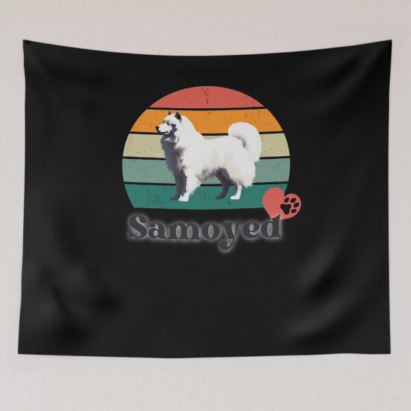 Item preview, Samoyed retro sunset, perfect for anyone that loves samoyed dogs designed and sold by Vindbult.