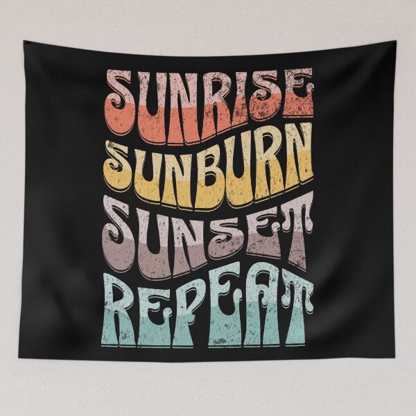 Item preview, Sunrise sunburn sunset repeat colorful text design designed and sold by BattaAnastasia.
