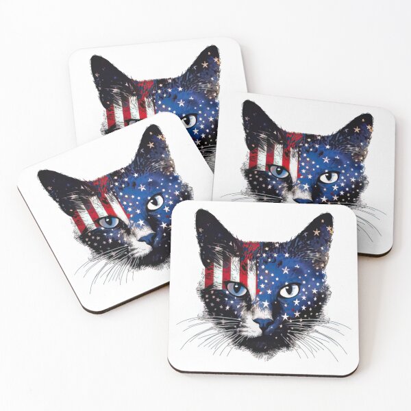 Item preview, "Feline Pride: Unleashing the Spirit of Cats and American Patriotism with our USA Flag Design" designed and sold by RvinJo8.
