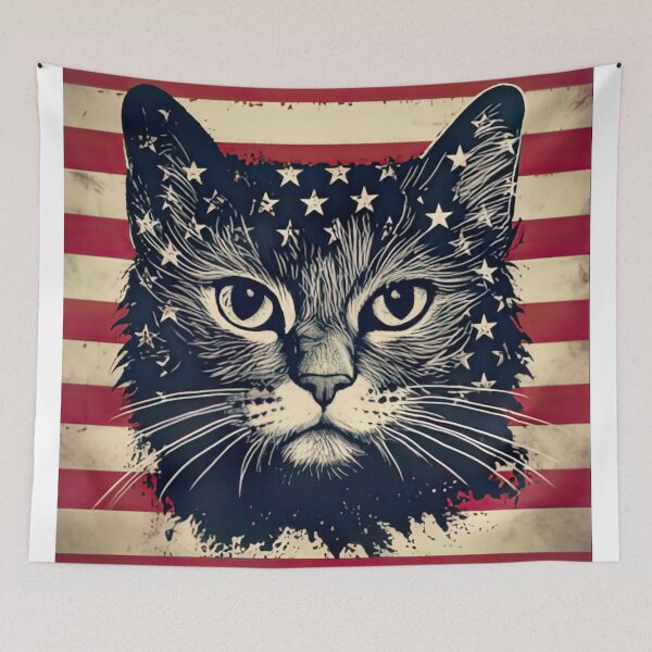 Item preview,  "Cat Therian USA Flag: Patriotic Feline Pride Design for Cat Lovers and American Enthusiasts" designed and sold by RvinJo8.