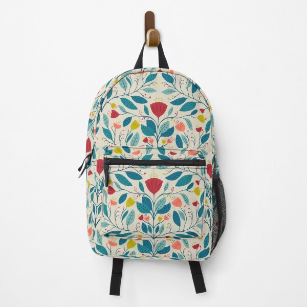 Item preview, Symmetrical Blue and Red Floral Vines designed and sold by bryonyhall.