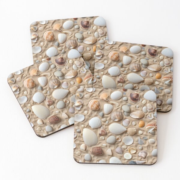 Item preview, Beach artwork pattern with sea shells and stones designed and sold by titur.