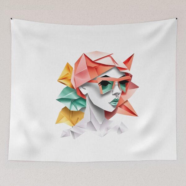 Item preview, beautiful girl origami , watercolor designed and sold by DeluxBee.