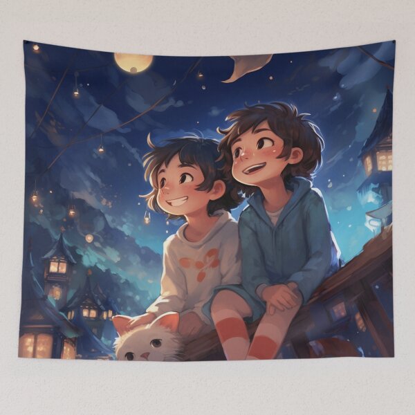 Item preview, A brother and sister who watch the night-watching designed and sold by kimCNe.