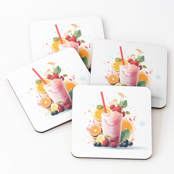 Item preview, strawberry smoothie colorful drink with fruit on top designed and sold by TheGoatieHimself.