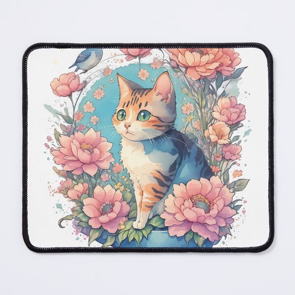 Item preview, Cat with flowers designed and sold by soumendesigner.